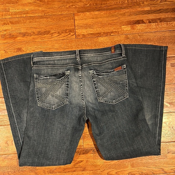 7 For All Mankind 7FAM Women's 31 Flynt Blue Bootcut Jeans Made in USA - Picture 1 of 16